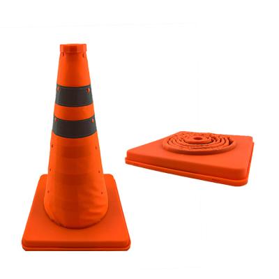 China PP or ABS traffic safety cones with reflective collars, PP construction shatterproof orange cone for traffic control for sale