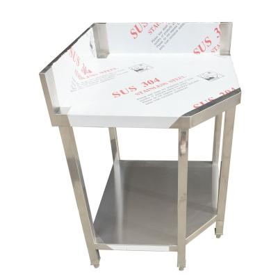 China Assembly Customized Heavy Duty Height Stainless Steel Corner Table With Wheels for sale