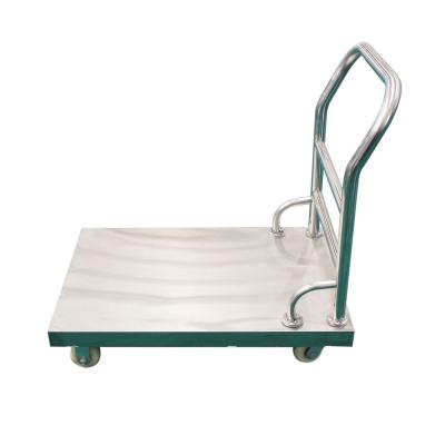 China Assembly Treshin Stainless Steel Platform Cart Kitchen Pull Cart With Wheels for sale