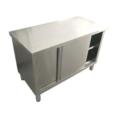 China Modern High Quality Hotel Kitchen Equipment Stainless Steel Cabinet With Work Top for sale