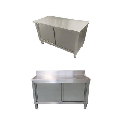 China Treshin modern factory produced metal cabinet stainless steel assembly cabinet with backsplash for commercial kitchen for sale