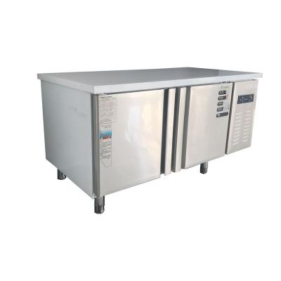 China Double-temperature Commercial Stainless Treshin Kitchen Worktable Undercounter Refrigerator for sale