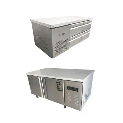 China Double-temperature Commercial Treshin Refrigeration Equipment Worktable Undercounter Refrigerator With 4 Drawers for sale