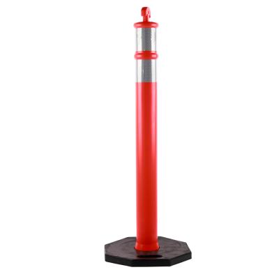 China Road Equipments High Quality Water Filled Red Flexible Sand Removable PE Warning Post for sale