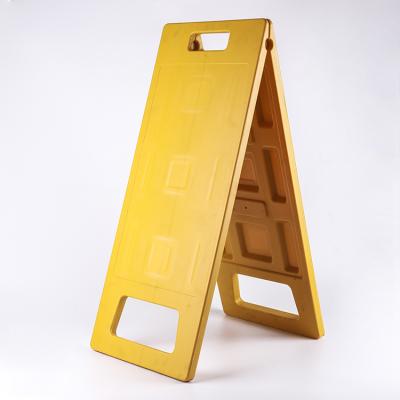 China Yellow Portable Plastic Folding Pavement Safety Signs One Frame Floor Sign Slippery Warning Board for sale