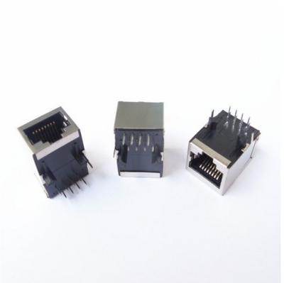 China 10/100base - Ethernet de T un conector de la fila RJ45 con el transformador ningún LED en venta