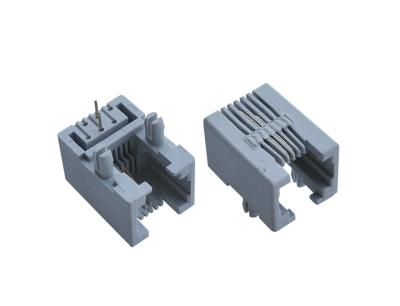 China Plastic RJ11 RJ45 Jack 90 Degree Female Connector 6P2C Single Port Phone Jack for sale