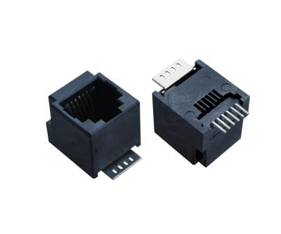 中国 180 度 SMD RJ11 RJ45 ジャックの 6P6C Rj45 モジュラー ジャックの単一の港のメス コネクタ 販売のため