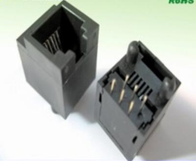 China 6 Pin / 8 Pin / 10pin Side Entry Vertical Mount Rj 11 Rj45 Connector For PCB for sale