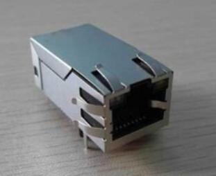 China Tab Up Led Lighted Gold Plated Rj45 Connector With Led , RJ45 Female Connector for sale