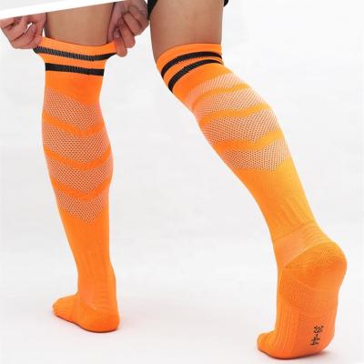 China Breathable Custom Brand Woven Football Socks OEM Logo Sport Fashion Socks Crew Label Wholesale Long for sale