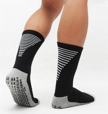 China Personalized Sizes Breathable Mens Crew Grip Socks Custom Football Custom Non Slip Football Socks for sale