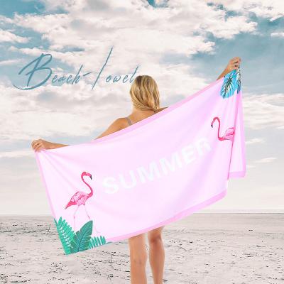 China Customized QUICK DRY sunproof double-sided bath towel ultra-fine fiber quick-drying velor beach towel printed towel sports beach bath towel for sale