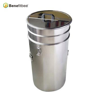 China Honey Storage & Filter Bee Equipment Double Filter Net New Design Honey Bucket (201 Flat Cover) For Sales for sale