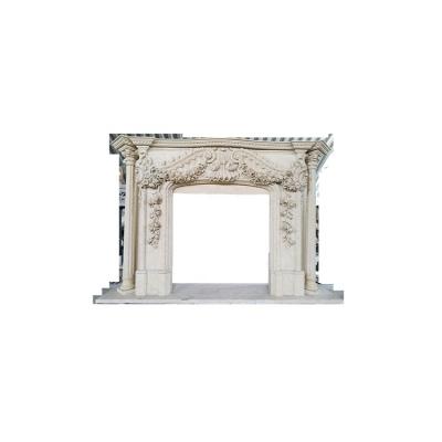 China Natural Marble Hand Carved Luxury Antique Fireplace 180*150*40 for sale