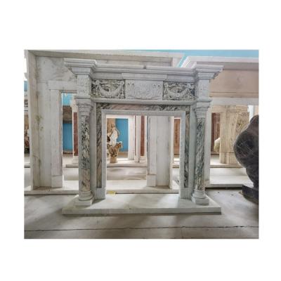 China Natural Marble Hand Carved Luxury Antique Fireplace 180*150*40 for sale