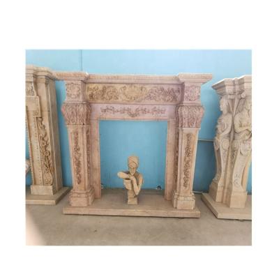 China Natural Marble Hand Carved Luxury Antique Fireplace 180*150*40 for sale