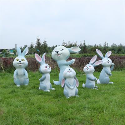 China Cute Resin Rabbit Statues From Europe Factory Customized Various Large Animal Statues For Outdoor Garden Patio Decoration for sale