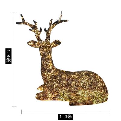 China Europe Garden Decoration Stainless Steel Deer Sculpture Modern Hollow Deer Outdoor Hollow Design Art for sale