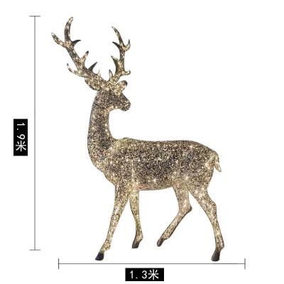 China Europe wholesale large sculpture luxury hollow stainless steel deer for Christmas garden decoration for sale