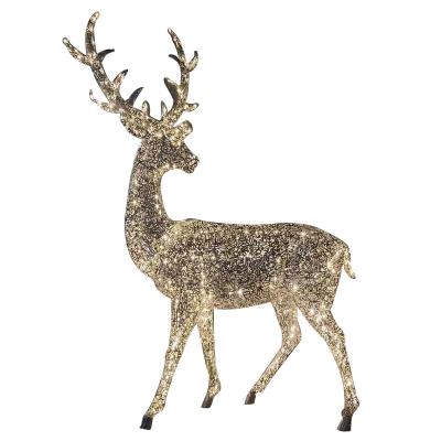 China Europe 2021 Stainless Steel Outdoor Hollow Deer Carve Design MetalChristmas Decoration Deer for sale