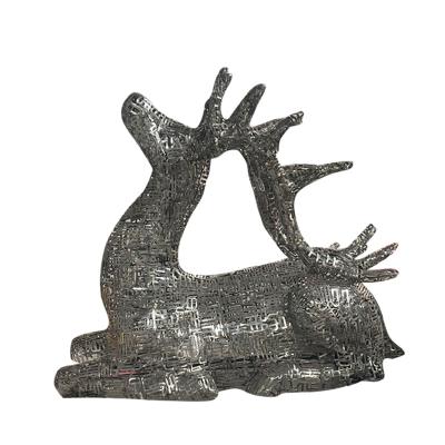 China Europe wholesale lit large stainless steel hollow deer for outdoor yard home garden lawn decoration for sale