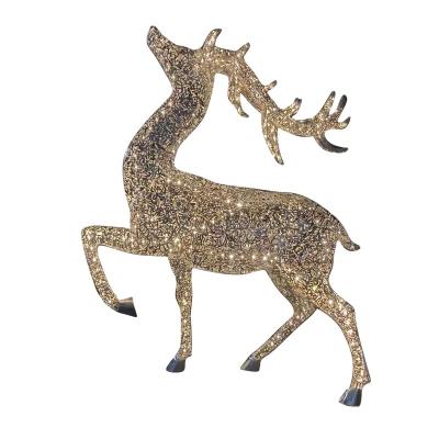 China Europe Hollow Stainless Steel Animal Wholesale Life Size Abstract Deer Sculpture For Home And Garden Decoration for sale