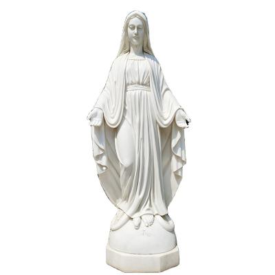 China High Quality Natural White Marble Large Mary Figure Fashion Minimalist Decoration Garden Statues for sale