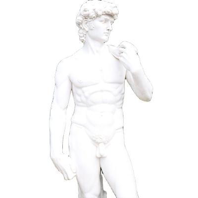 China Minimalist home decoration luxury hand carved simulation figure natural marble life size nude male statue for sale