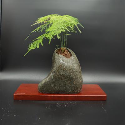 China Wholesale modern luxury natural stone marble flower pot for japanese style indoor outdoor decoration for sale