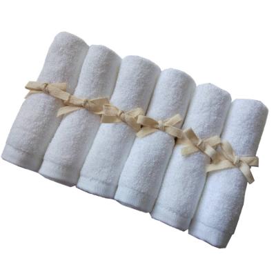 China Terry White Washcloths Bamboo Washcloth Hypoallergenic Thick Soft Bath Towels Baby Face Towel for sale