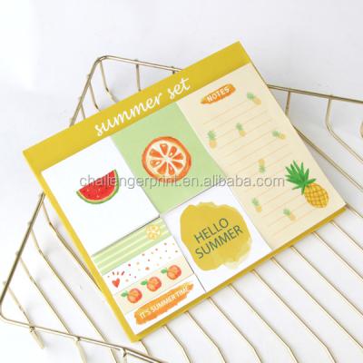 China Customized Sticky Notes Self Adhesive Sticky Notes Reminder Style Summer Design Sticky Notes Reminder for sale