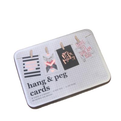 China Europe Creative Gift Customized Design Message Cards In Tin Box Gift Vouchers In Tin Box Postcards In Tin Box for sale