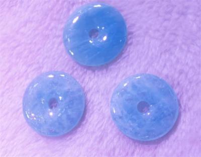 China Wholesale A Grade Trendy Natural Gemstone Aquamari Donuts 30MM Smooth Pendant For Jewelry Making for sale