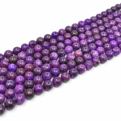 China Wholesale A Grade Nature Purple Lepidolite Stone Stone Beads for sale