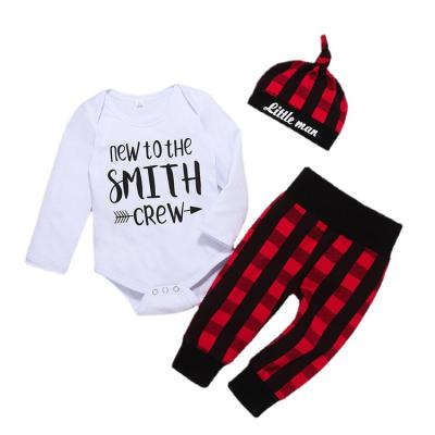 China Breathble boutique fashion comfortable wholesale baby boy clothes clothing sets designer Infant Outfit Baby rompers fall suit for sale