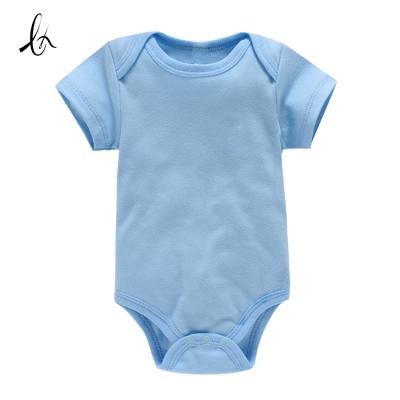 China Purorigin Home Wear 100% Cotton Baby Rompers Free Sample Newborn Baby Clothes Baby Rompe for sale