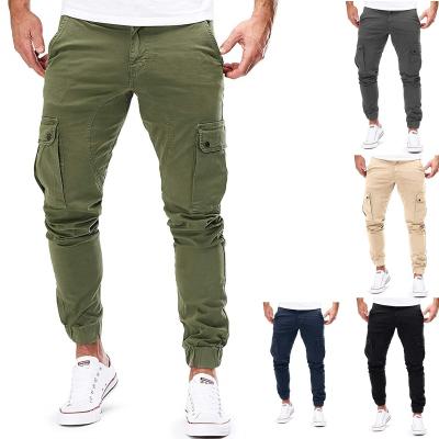 China QUICK DRY Cotton Elastic Casual Pants With Pockets Army Green Cargo Pants Woven Trousers for sale