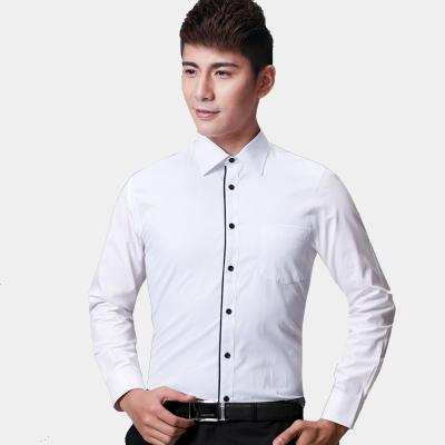 China Sela Factory Business Shirt Men's Anti-pilling Striped Office Long Sleeve Work Shirt for sale