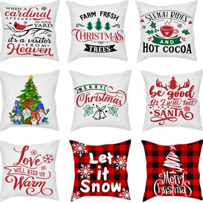 China Fashion Wholesale Custom Design Flat Screen Printing Winter 2-3 Christmas Pillow Cover for sale