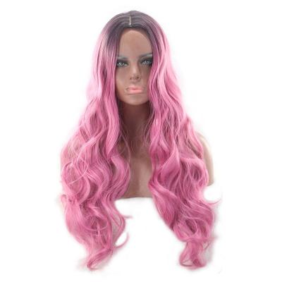 China Big Curl Kinky Wave Heat Resistant Synthetic Wig for sale