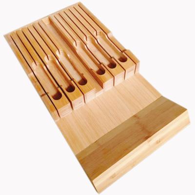 China Viable Multifunctional Kitchen Knife Organizer In Drawer Bamboo Knife Block Set for sale