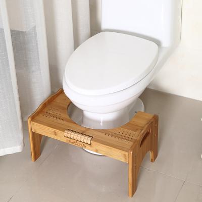 China Chest of Drawers for Kids Adjustable Bamboo Toilet Stool Portable Squatting Bathroom Urinal with Dual Foot Massager for sale