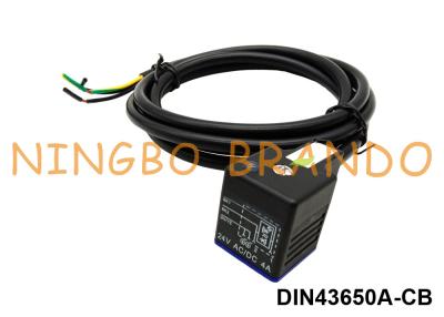 China DIN43650A IP67 impermeável moldou o conector da bobina da válvula de solenoide do cabo com diodo emissor de luz à venda