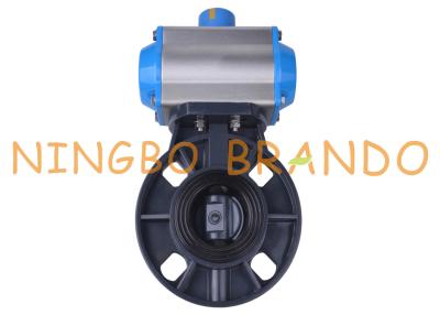 China PVC Plastic Butterfly Valve With Pneumatic Actuator 4'' DN100 UPVC CPVC for sale