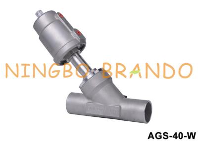 China 1-1/2'' DN40 Welding Pneumatic SS304 Angle Seat Valve Y Type for sale