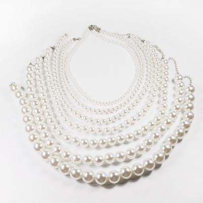 China Europe and America 4-18MM vintage plastic pearl necklaces wedding jewelry necklace bridesmaid bridal necklace for sale