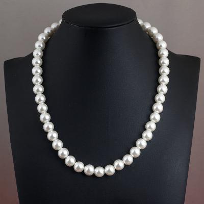 China Europe and America 4-12MM around white simulated glass pearl necklace strand pearl necklace necklace jewelry for women for sale