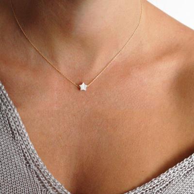 China Europe and America Seashell Tiny Star Pendant Chain Necklace for sale