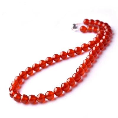 China Europe and America Natural Round Agate Gemstone Beads Necklace for sale